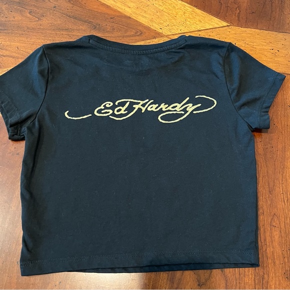 Ed Hardy Tiger ‘Love Runs Wild’ Juniors Crop Top - Picture 3 of 5